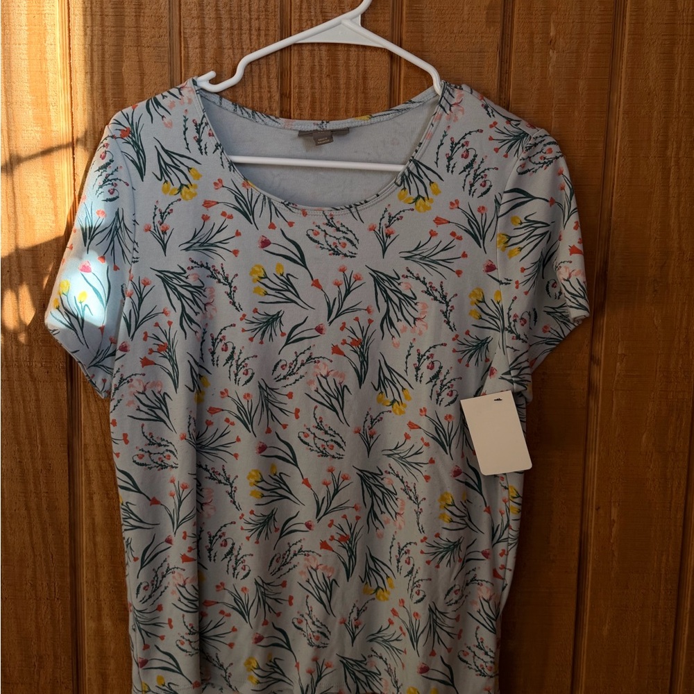Style & Co. Multicolor Floral Short Sleeve Top